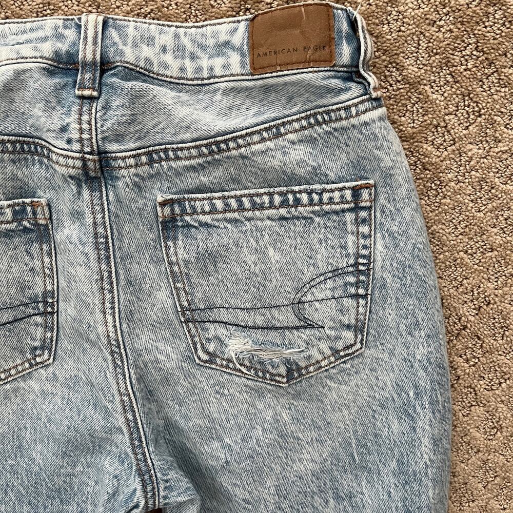 American Eagle Acid Wash Comfort Stretch Wasitband Distressed Jeans 0 Short - Picture 4 of 6